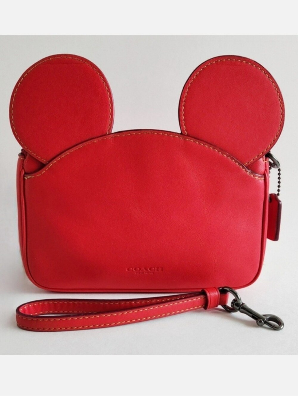 Coach × Disney Red Mickey Wristlet With Detachable Strap & Hang Tag
